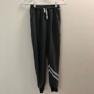 Asymmetric Joggers | Gray w/ White Ribbon Detail